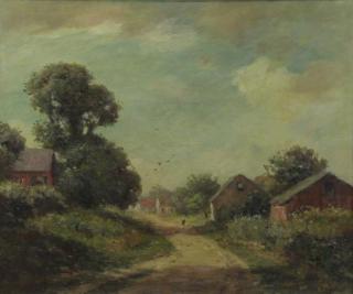 Appraisal: BOSTON Joseph H Oil on Canvas Country Path Signed lower