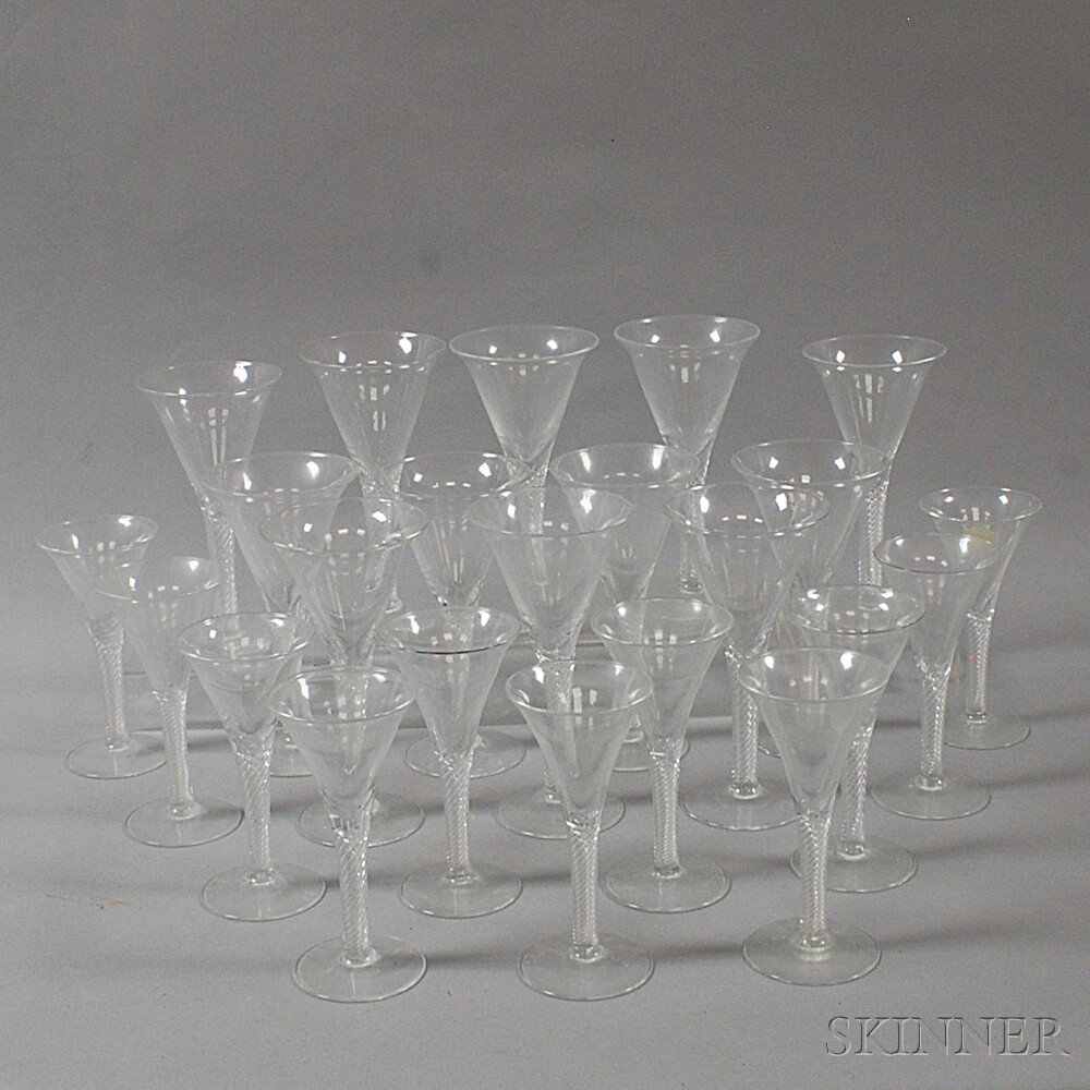 Appraisal: Twenty-three Pieces of Colorless Glass Stemware eleven small and twelve