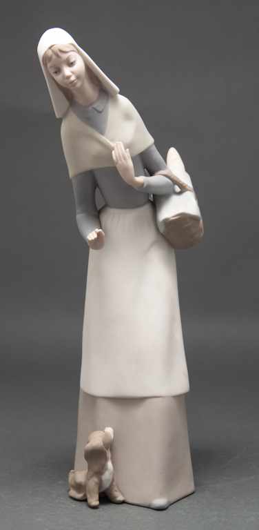 Appraisal: Lladro bisque porcelain figure of a young girl carrying a