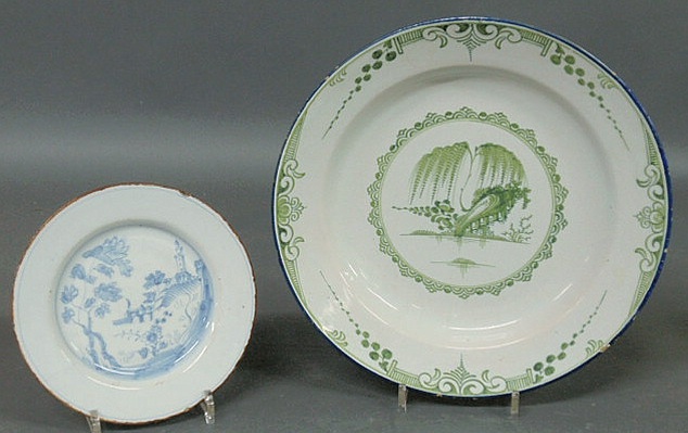 Appraisal: Delft deep dish c dia and a Delft plate dia