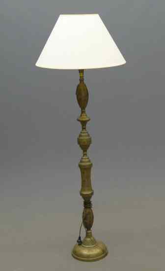 Appraisal: Brass lamp with shade '' Ht