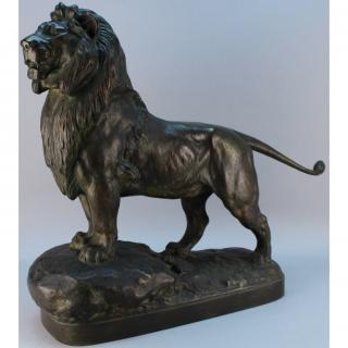 Appraisal: Clovis Edmond Masson - Bronze sculpture of a Lion Height