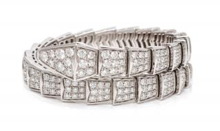 Appraisal: An Karat White Gold and Diamond Serpenti Bracelet Bvlgari dwts