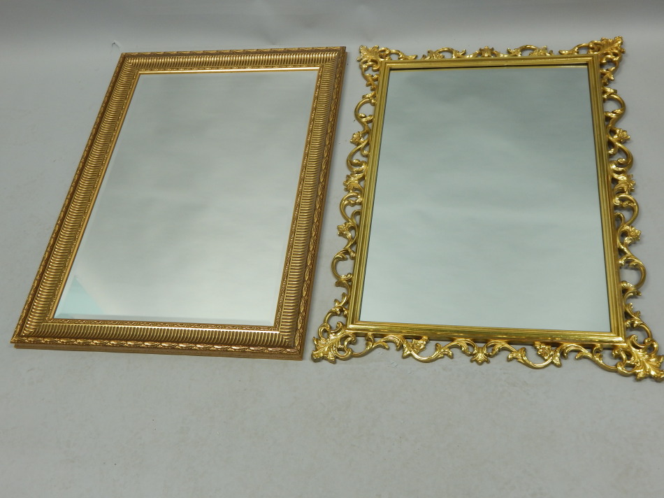 Appraisal: Two modern wall mirrors one rectangular with a bevelled plate