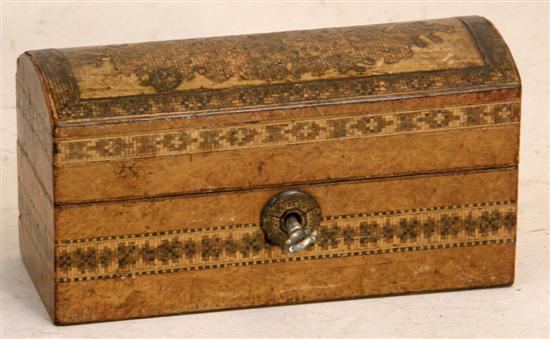 Appraisal: Tunbridge ware box with floral and banded decoration wide