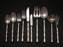 Appraisal: Towle Bamboo Sterling Flatware Service This flatware service in the