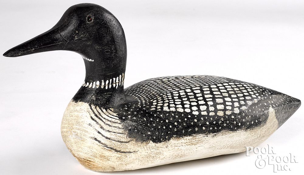 Appraisal: Carved and painted loon duck decoy Carved and painted loon