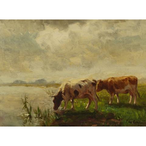 Appraisal: Johannes Aurelius Richard Fedor van Kregten - COWS WATERING AT