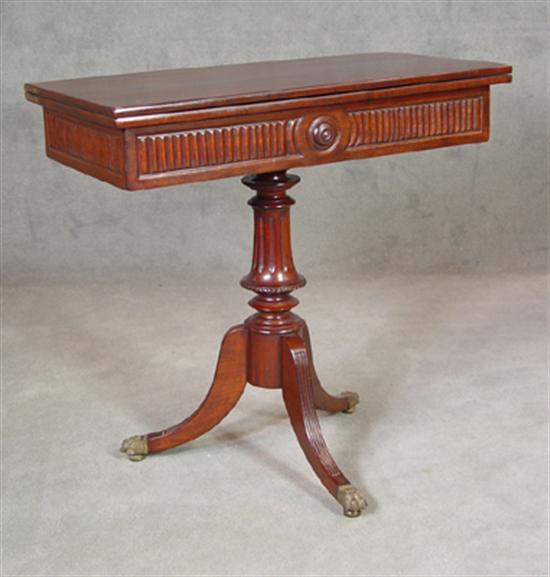 Appraisal: Regency Style Card Table Rosewood and mahogany veneers Rectangular hinge