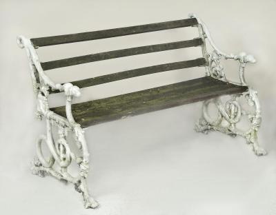 Appraisal: A COALBROOKDALE CAST IRON GARDEN BENCH in grape and serpent