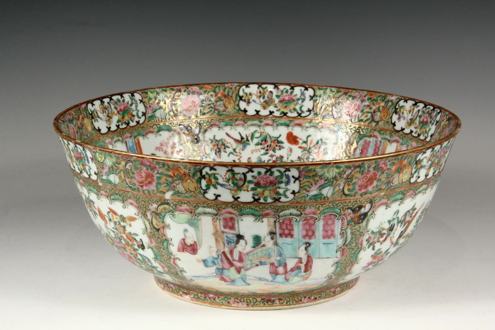 Appraisal: CHINESE EXPORT PUNCH BOWL - Fine Porcelain Punch Bowl mid