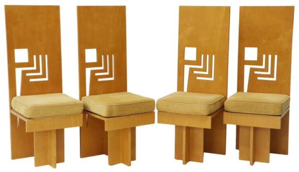 Appraisal: lot of Usonian Exhibition Trier House style dining chairs after