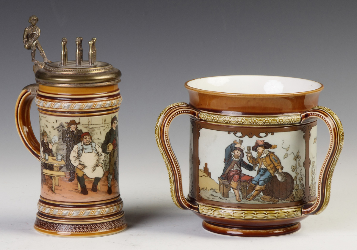 Appraisal: Mettlach Three-Handled Cup