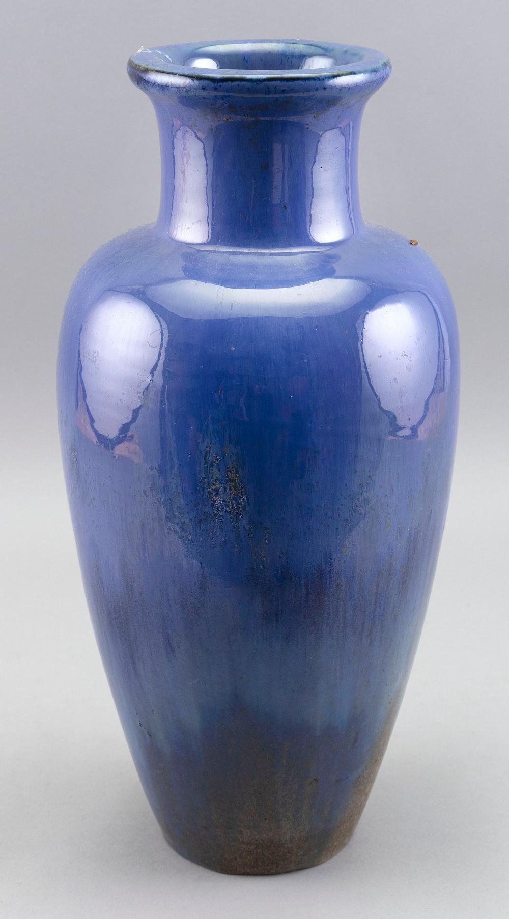 Appraisal: LARGE BLUE FULPER POTTERY VASE MID- TH CENTURY HEIGHT DIAMETER