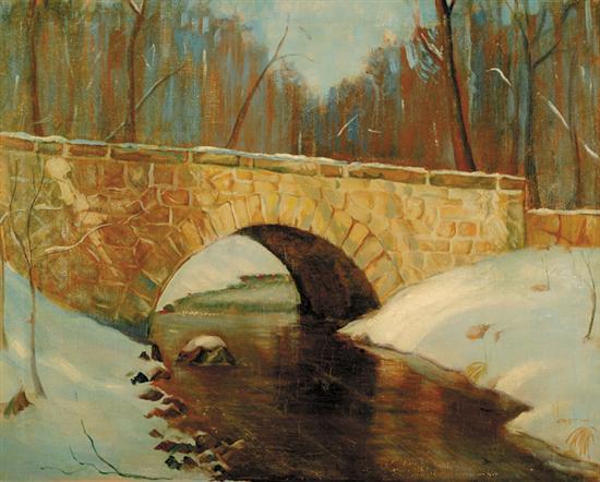 Appraisal: Edward Willis Redfield Pennsylvania - STONE BRIDGE IN WINTER oil