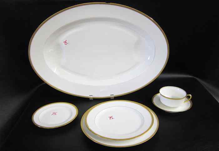 Appraisal: PIECE SET HAVILAND LIMOGES FINE CHINA having embossed gold band