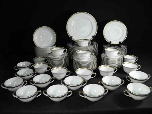 Appraisal: Royal Bayreuth Bavarian gold banded porcelain dinnerware Gilt and banded