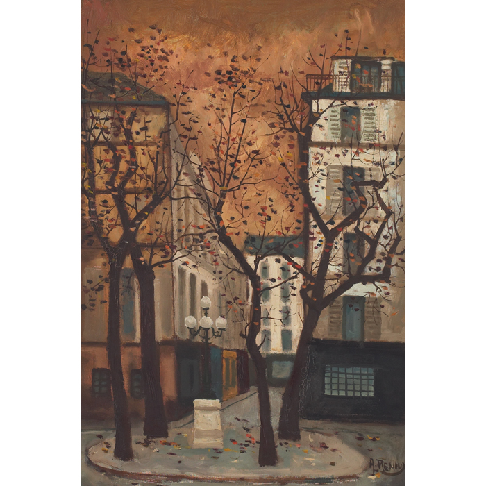 Appraisal: Andre Renoux French b ''Parisian Courtyard '' c oil on