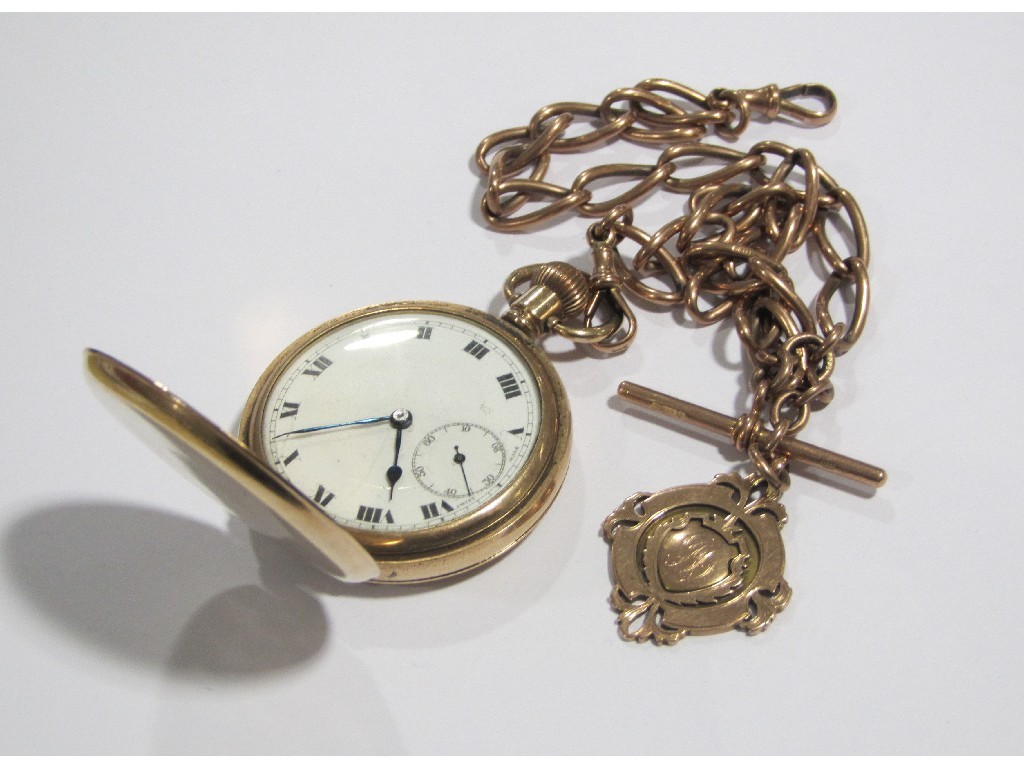 Appraisal: Lot comprising rolled gold full hunter pocket watch and a