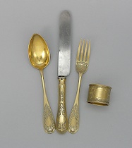 Appraisal: One Place Setting by Ivan Petrovich Khlebnikov dated Moskow Sterling