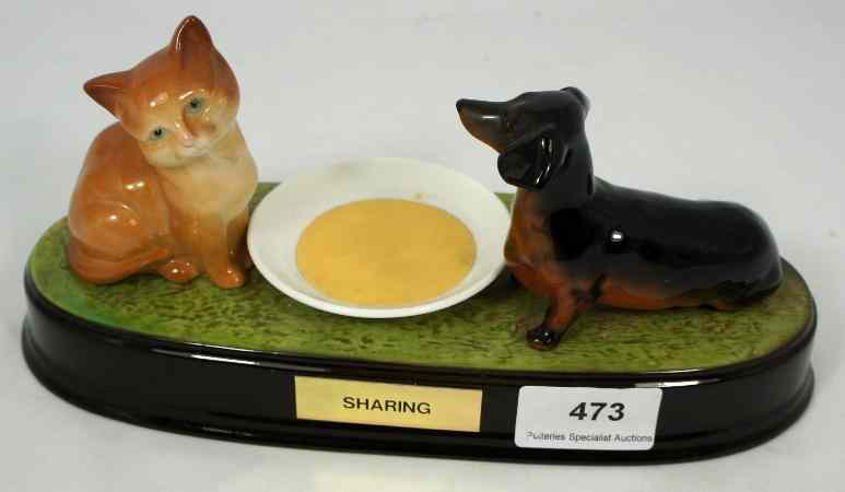 Appraisal: Beswick Tableau Figure ''Sharing'' Dog and Kitten