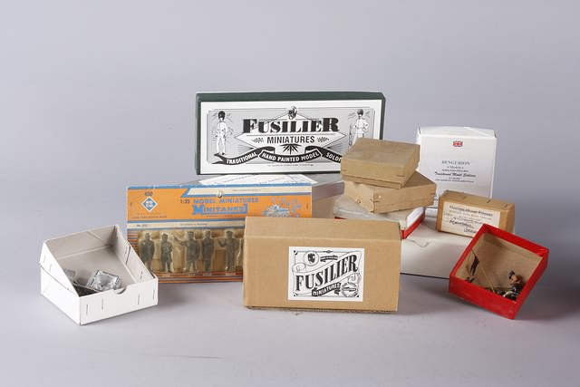 Appraisal: Lot of toy soldier boxes some with castings from assorted