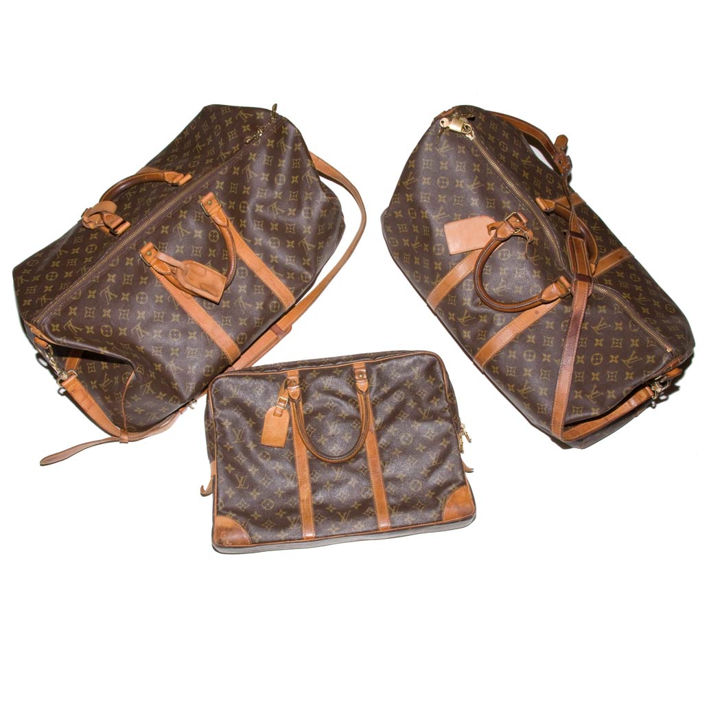 Appraisal: Two Louis Vuitton Keepall Soft Bags Together with a Louis