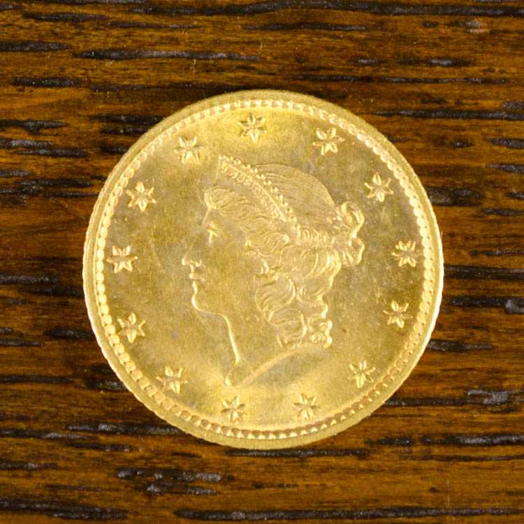 Appraisal: RARE U S 'NO L' ONE DOLLAR GOLD COIN Liberty