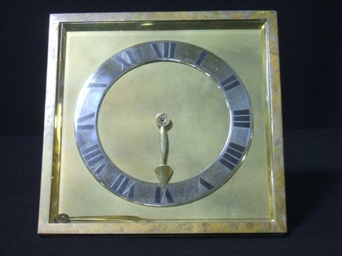 Appraisal: TIFFANY AND CO FRANCE GILT BRASS TABLE CLOCK The chrome