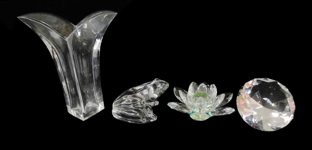 Appraisal: GLASS Baccarat etc four pieces including Baccarat vase with two