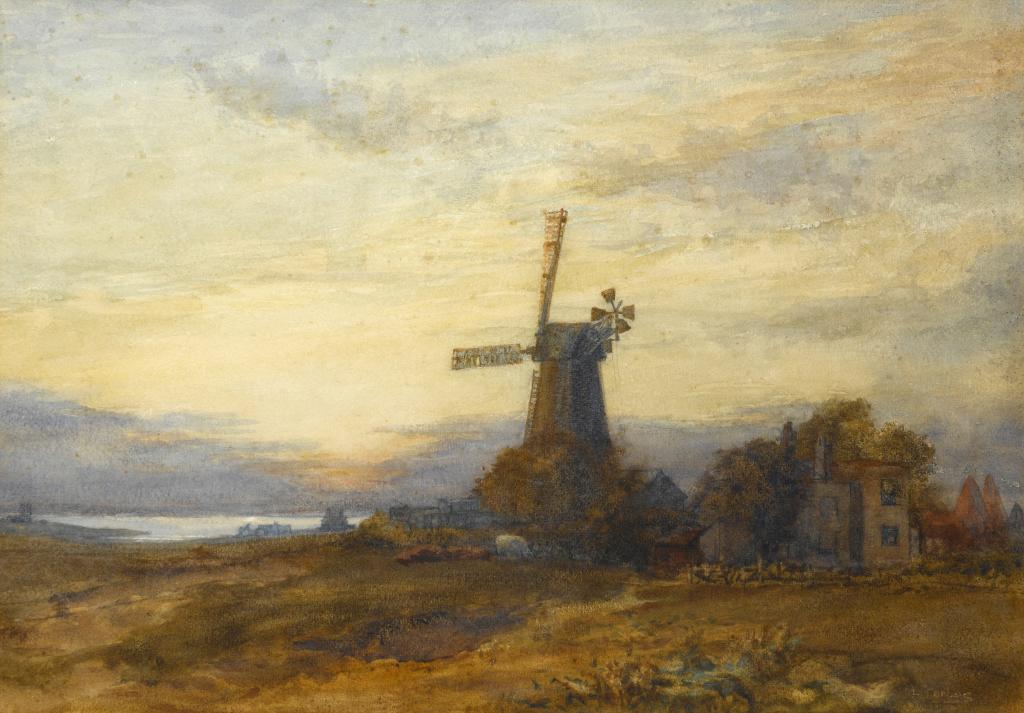 Appraisal: PATRICK LEWIS FORBES EXH - LANDSCAPE WITH WINDMILL AND OAST