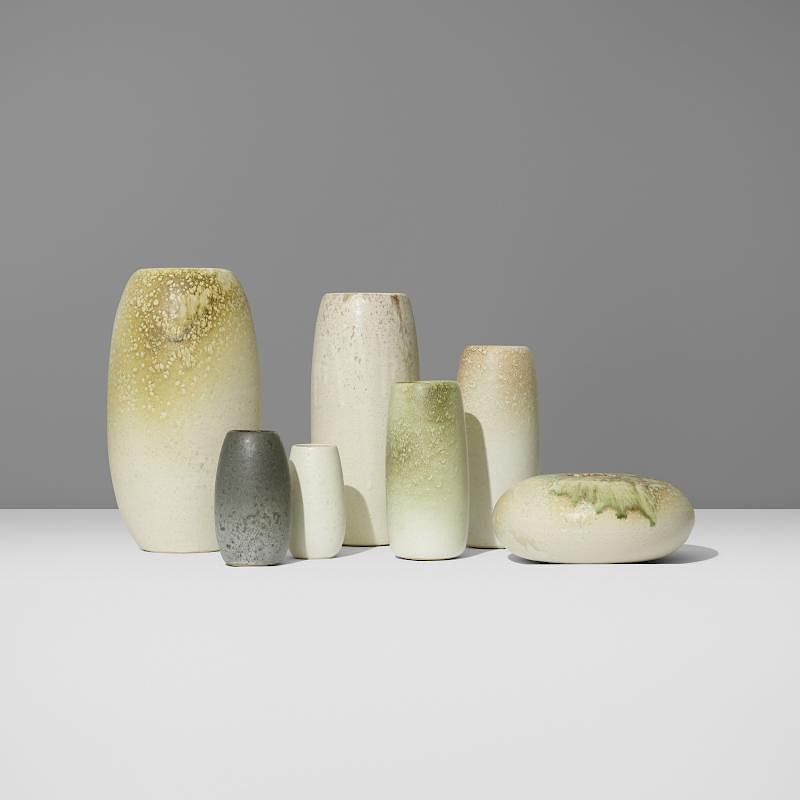 Appraisal: Aage and Kasper Wurtz collection of seven vases Aage and