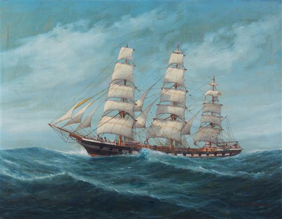 Appraisal: Sale Lot Luca Papaluca Italian - Three Masted Ship at