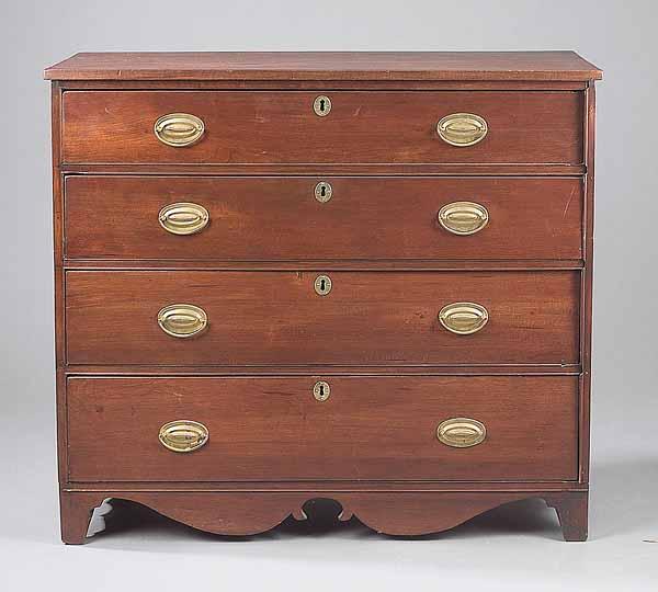 Appraisal: An Antique American Walnut Chest of Drawers th c the