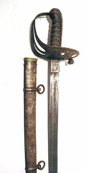 Appraisal: A reproduction Civil War officer's sword Slightly curved inch blade