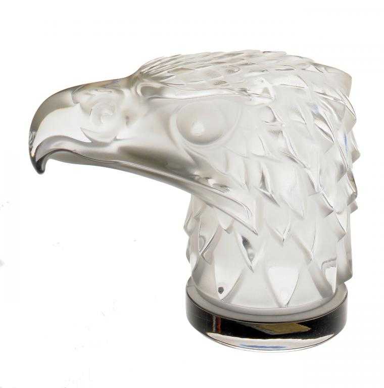 Appraisal: TETE D'AIGLE A LALIQUE CLEAR AND FROSTED GLASS PAPERWEIGHT cm