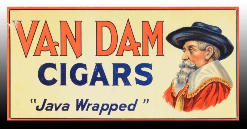 Appraisal: Van Dam Cigars Embossed Tin Sign Description Circa s Clean