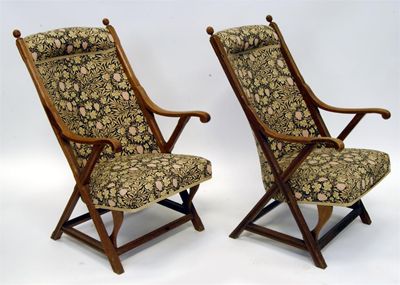 Appraisal: A pair of chairs possibly retailed by Morris Co unmarked