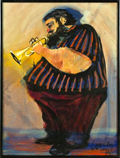 Appraisal: Jack Cooley American New Orleans Contemporary Trumpet Player oil on