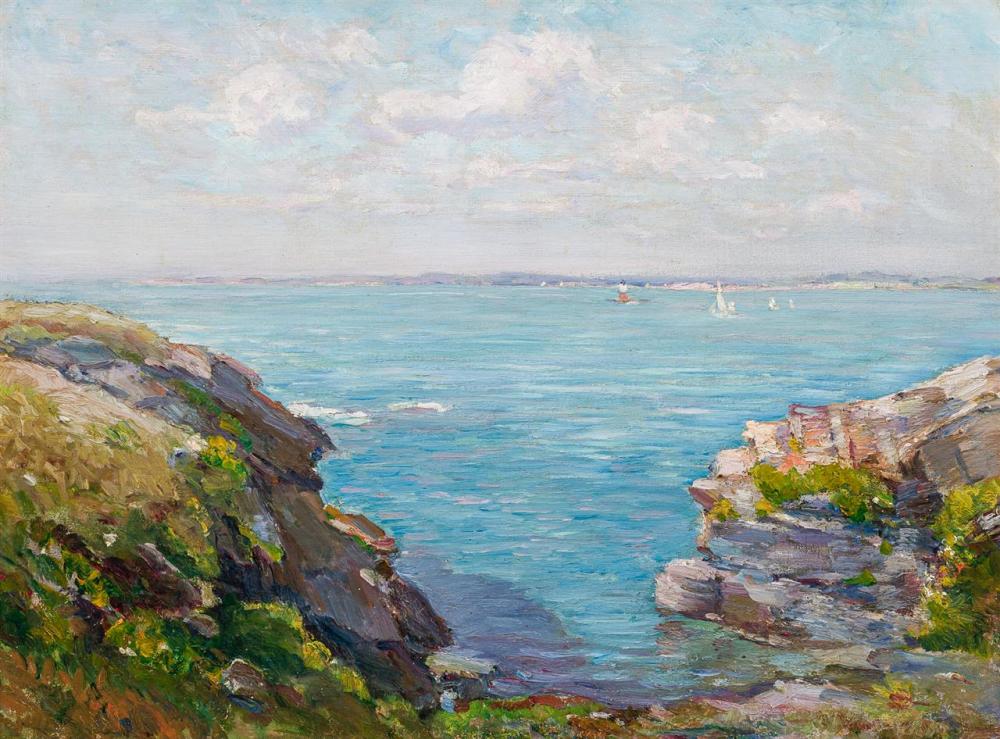 Appraisal: AMERICAN SCHOOL th century Seascape oil on canvas unsigned x