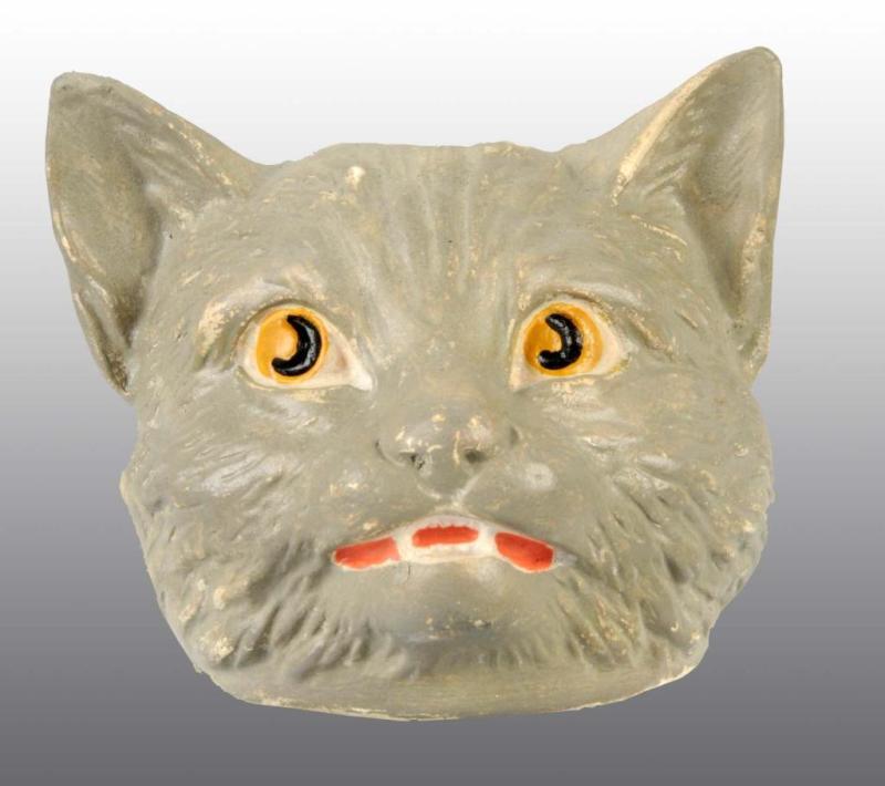 Appraisal: Ceramic Halloween Gray Cat Head Candy Container Description May also