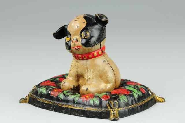 Appraisal: FIDO ON PILLOW STILL BANK Hubley cast iron well detailed