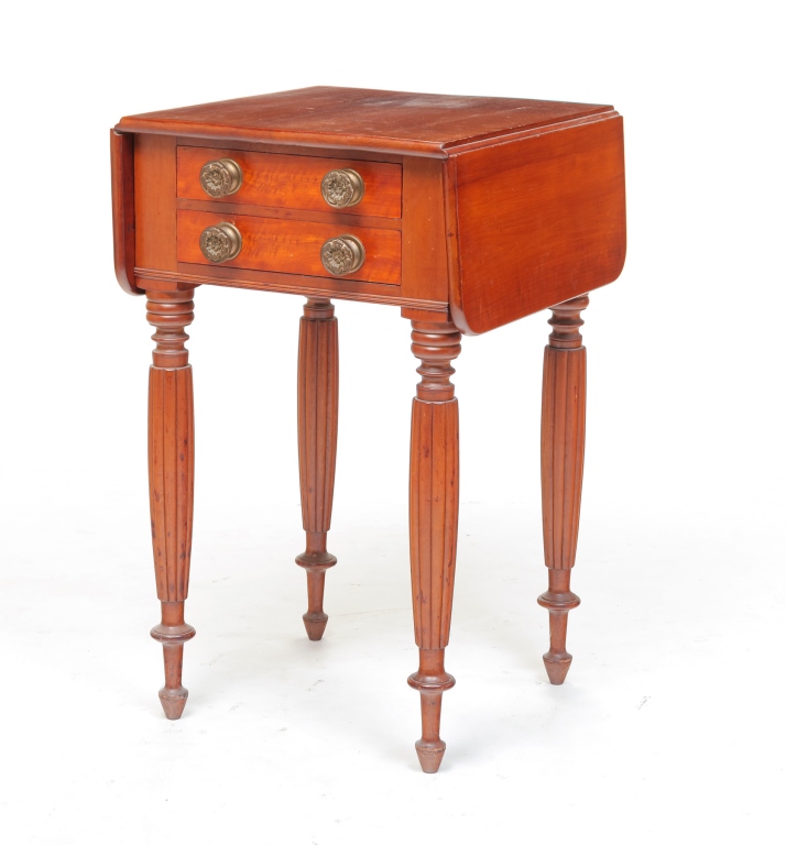 Appraisal: Second quarter th century cherry with pine secondary Reeded legs