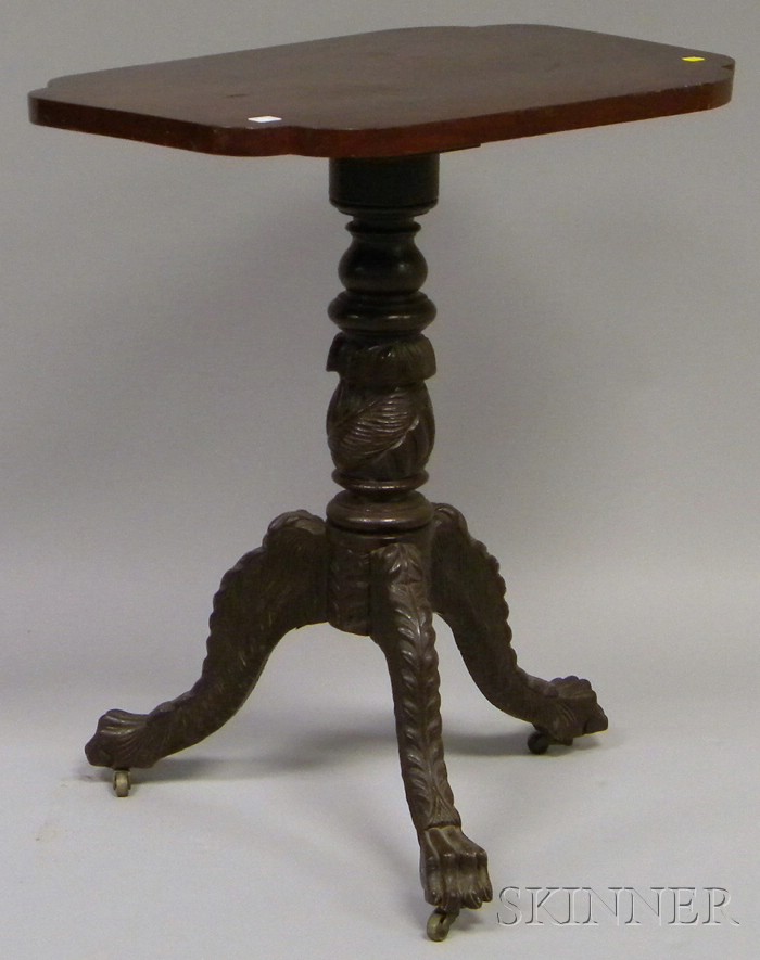 Appraisal: Classical Carved Mahogany and Mahogany Veneer Tilt-top Candlestand New York