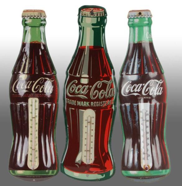 Appraisal: Lot of Tin Coca-Cola Thermometers Description s General wear marks