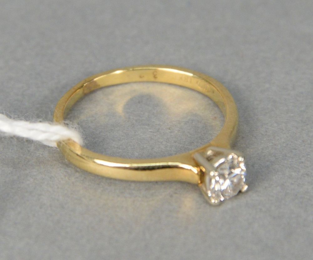 Appraisal: karat yellow gold and diamond engagement ring with center diamond