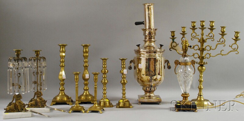 Appraisal: Group of Decorative Metal and Brass Articles including a Russian