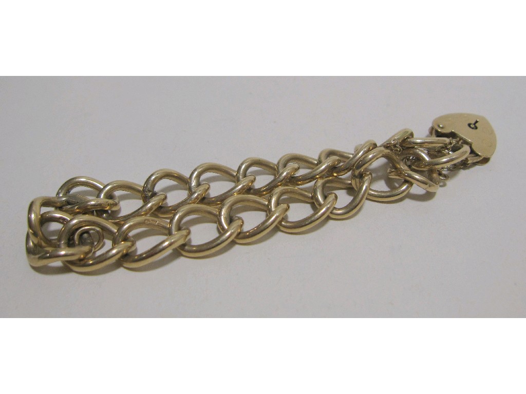 Appraisal: Nine carat gold curb link bracelet Approx gms