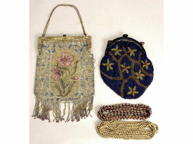 Appraisal: Collection of two early beaded purses one needs restoration and