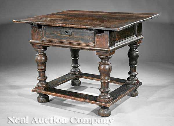 Appraisal: An Antique Italian Carved Walnut Writing Table th th c